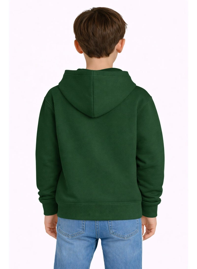Premium Apparel Kids Forest Green Regular-Fit Hoodie – Unisex Pullover Sweatshirt for Boys & Girls, Casual Everyday Wear - Image 3
